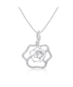 Precious Rose Silver Necklace SPE-3625